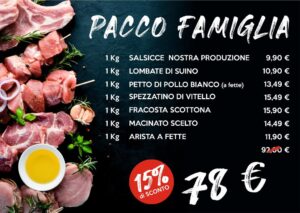 pacco famiglia macelleria sciacquatori